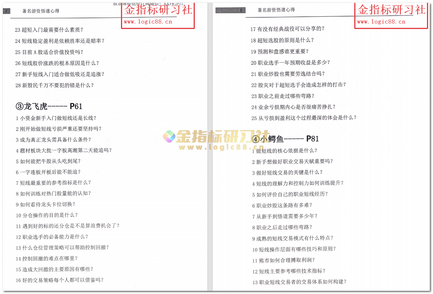 游资心法:著名游资悟道心得【进阶版】 – 金指标研习社